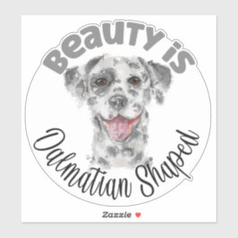 ダルマチアン犬ポートレート水色 シール