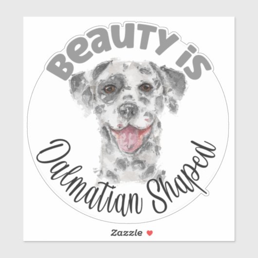 ダルマチアン犬ポートレート水色 シール (シート)