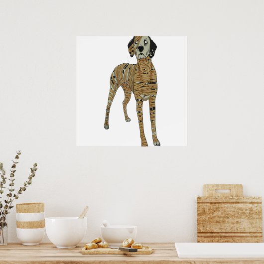 ダルマチアン犬ミイムハロウィーンの衣装愛犬家T ポスター (キッチン)