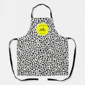 ダルマチアン犬抽象芸術パターンイエローモノグラム エプロン (正面)