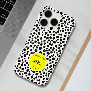 ダルマチアン犬抽象芸術パターンイエローモノグラム iPhone 16 PROケース