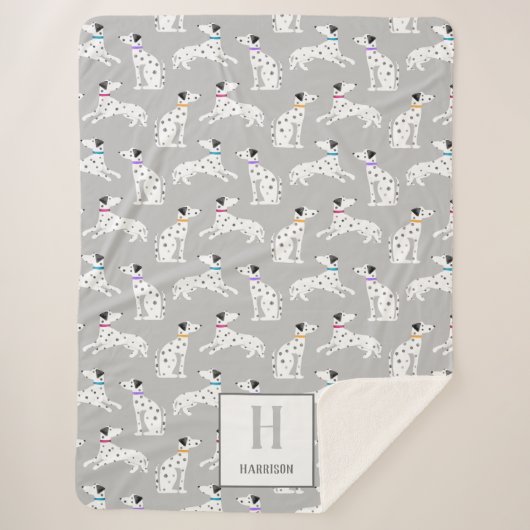 ダルマチアン犬水玉模様動物の水の色の子供 シェルパブランケット (正面)