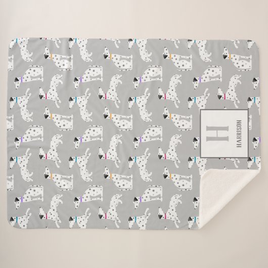 ダルマチアン犬水玉模様動物の水の色の子供 シェルパブランケット (正面(横))