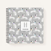 ダルマチアン犬水玉模様動物の水の色の子供 ノートブック (正面)