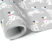 ダルマチアン犬水玉模様動物の水の色の子供 ラッピングペーパー (ロールコーナー)