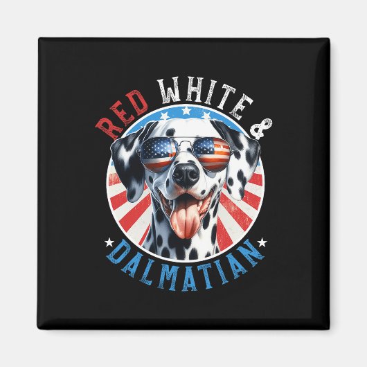 ダルマチアン犬7月赤白とダル愛好家の4th マグネット (正面)