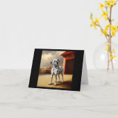 ダルマチアン犬 カード (黄色い花)