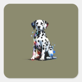 ダルマチアン犬 スクエアシール