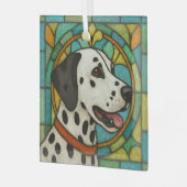 ダルマチアン犬"ステンドグラス"ガラスのオルナム ガラスオーナメント (正面左)