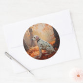 ダルマチアン紅葉秋 ラウンドシール (封筒)