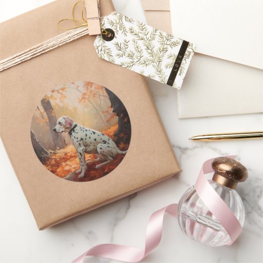 ダルマチアン紅葉秋 ラウンドシール (ギフト)