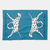 ダルマチアン親切に勇気を持って幸せ キッチンタオル (横)