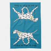 ダルマチアン親切に勇気を持って幸せ キッチンタオル (縦)