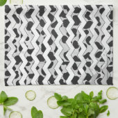 ダルマチアン黒白シュヴロン キッチンタオル (折り畳み)