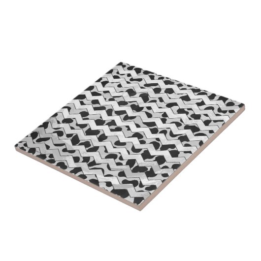 ダルマチアン黒白シュヴロン タイル (側面)