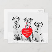 ダルマチア人犬のハートのハッピーバレンタインデー シーズンポストカード (正面/裏面)