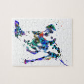 ダルマチア人、Dalmatian犬、水彩画のダルマチア人 ジグソーパズル (横)