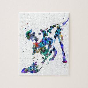 ダルマチア人、Dalmatian犬、水彩画のダルマチア人 ジグソーパズル