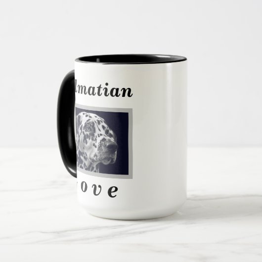 ダルマチア愛の犬の恋人の贈り物のために彼のコーヒー マグカップ (正面左)