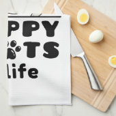 ダルマチア犬の幸せな場所を探す キッチンタオル (四つ折り)