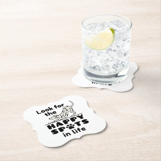 ダルマチア犬の幸せな場所を探す ペーパーコースター (インサイチュ)