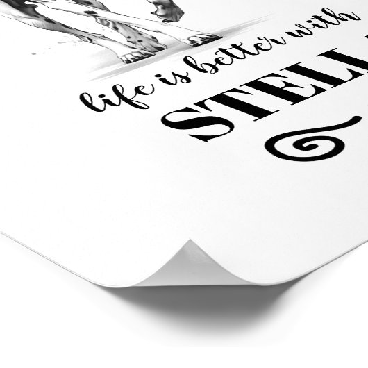 ダルマチア犬の生活は犬カスタムの名前でより良い ポスター (角)