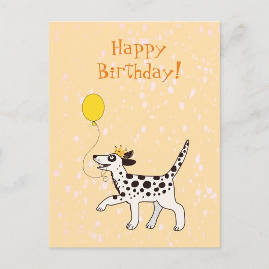ダルマチア犬の願いハッピーバースデーサンキューカード ポストカード (正面)