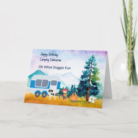 ダルマチア誕生日カードファミリーキャンプ カード (正面)