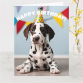 ダルマチア誕生日パーティー カード (黄色い花)