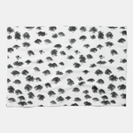 ダルマチア黒白ドットアニマルプリント キッチンタオル