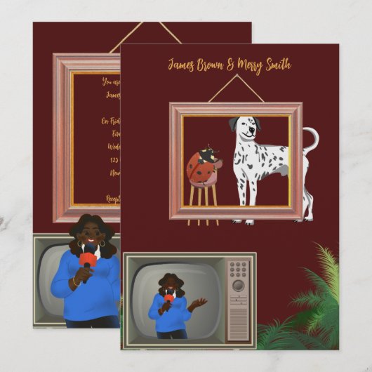 ダルマチ結婚ア 招待状 (正面/裏面)