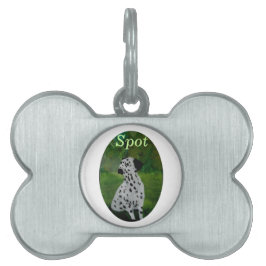 ダルマチ絵画アン犬 ペットネームタグ