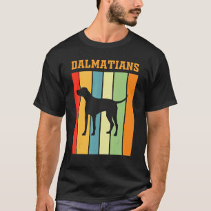 ダルマティアの影のシルエット(レトロ色) Tシャツ