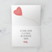 ダルマティアの犬の赤い風船のバレンタインカード シーズンカード (内部)