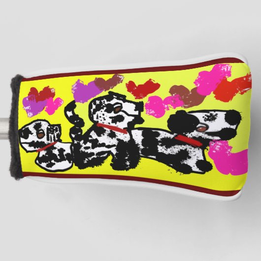 ダルマティアハートおもしろい ゴルフヘッドカバー (正面)