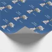 ダルマティアンの子犬とバラの動物の柄 ラッピングペーパー (角)