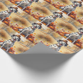 ダルマティアンイン紅葉感謝祭アート ラッピングペーパー (角)