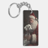 ダルマティアンウィズサンタクロースフェスティバルクリスマス キーホルダー (正面左)