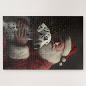 ダルマティアンウィズサンタクロースフェスティバルクリスマス ジグソーパズル (横)