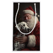 ダルマティアンウィズサンタクロースフェスティバルクリスマス スモールペーパーバッグ (正面)