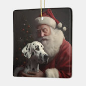 ダルマティアンウィズサンタクロースフェスティバルクリスマス セラミックオーナメント (左)