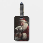 ダルマティアンウィズサンタクロースフェスティバルクリスマス ラゲッジタグ (裏面縦)