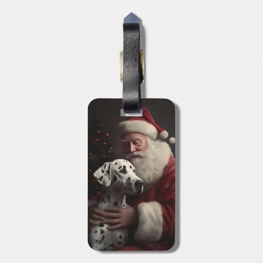ダルマティアンウィズサンタクロースフェスティバルクリスマス ラゲッジタグ (裏面縦)