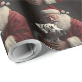 ダルマティアンウィズサンタクロースフェスティバルクリスマス ラッピングペーパー (ロールコーナー)