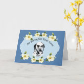 ダルマティアンウィズブルードグウッド悔やみや弔慰 カード (黄色い花)