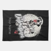 ダルマティアンウィズポーヴィンテージ愛犬家デザイン キッチンタオル (横)