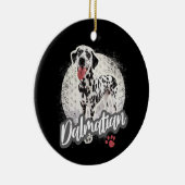 ダルマティアンウィズポーヴィンテージ愛犬家デザイン セラミックオーナメント (右)