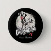 ダルマティアンウィズポーヴィンテージ愛犬家デザイン 缶バッジ (正面)