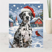 ダルマティアンウィンターワンダーランドクリスマスジョイ カード (正面)