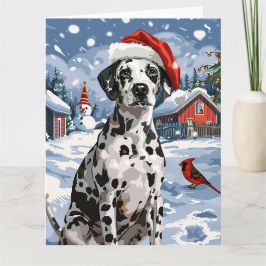 ダルマティアンウィンターワンダーランドクリスマスジョイ カード (正面)